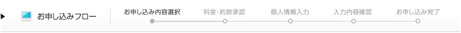 お申し込みフロー：お申し込み内容選択